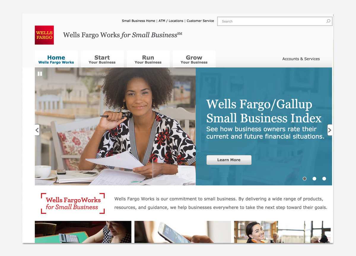 Wells Fargo Small Business Website Design